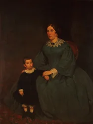 Porträt von Cecilia R. de Peralta Ramos und ihrem Sohn